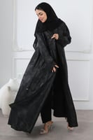 عباية سوداء جاكار ورد