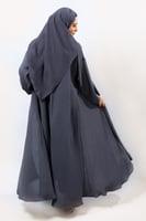 عباية كلوش رمادي داكن- كريب أمريكي