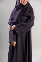 عباية كتان أكمام واسعة بفتحة ناعمة بنفسجي