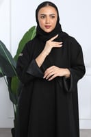 عباية أكمام مفتوحة مبطنة وجاكار جانبي
