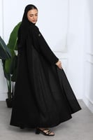 عباية أكمام مفتوحة مبطنة وجاكار جانبي