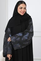 عباية سوداء أكمام جاكار كحلي