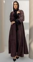 عباية شتوية فروة شامواه بني
