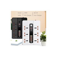 شريط طاقة واقي من اندفاع التيار مع USB - سلك تمديد...