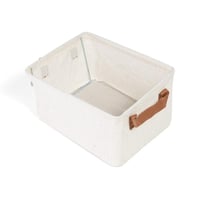 سلة تخزين قماشية بمسكات جانبية لون بيج | 17*24*30...