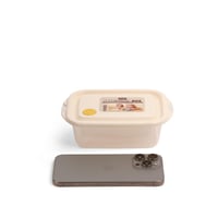 حافظة طعام مع غطاء بلاستيك أبيض - (3) حبات | 17.5*...