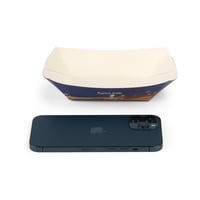 صحون ورقية مستطيلة بتصميم شتوي وعبارة " طلعة شتوية...