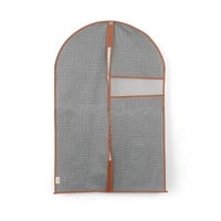 كيس قماشي فاخر لحفظ الملابس لون بني وأبيض- الحجم ا...