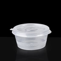 مجموعة (50) علبة بلاستيك شفافه للصوصات بغطاء متصل...