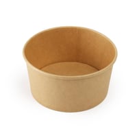 زبدية ورقية بني مع غطاء شفاف - (300) حبة | 34 انز