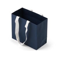 كيس كرتون لون كحلي بمسكة شريطة -(12)|16*8*14سم