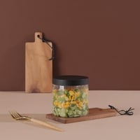 مجموعة (12) علبة بلاستيك بغطاء أسود | 350مل