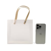 مجموعة(6) أكياس هدايا حجم وسط شفافة بمسكة يد بيج