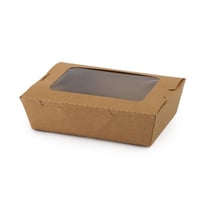 علب ورق كرافت بني بغطاء متصل ونافذة علوية - (200)...