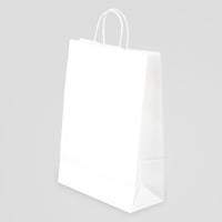 مجموعة ( 12) كيس ورق أبيض طولي الشكل بقاعدة - 31*4...