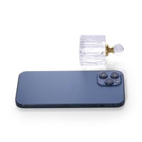 علبة تولة زجاجية مربعة كريستال فارغة وفاخرة بغطاء...