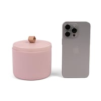 علبة سيراميك أنيقة بغطاء - لون زهري