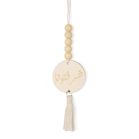 تعليقة دلة قهوة وشاي خشبية بعبارة "شرفتونا "لون بي...