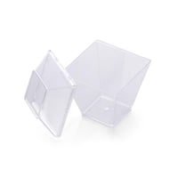 كاسات حلى بلاستيك شفافة فاخرة بغطاء منفصل - (12) ح...