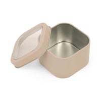 مجموعة(3) علب معدنية مربعة فاخرة بنافذة شفافة بالل...