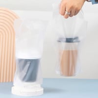 مجموعه (100) حامل اكواب بلاستيك شفاف 16*24 سم