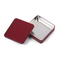 علبة معدنية مربعة بغطاء فاخرة لون عودي-(1) حبة