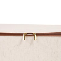 صندوق تخزين قماشي بسحاب لون بيج | 16*26*38 سم