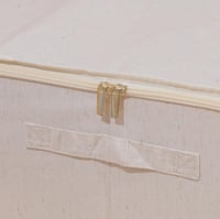 صندوق تنظيم قماشي بنافذة شفافة لون بيج | 18*42*70...