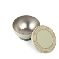 زبدية معدنية فاخرة بغطاء محكم لون أخضر - (6)حبات