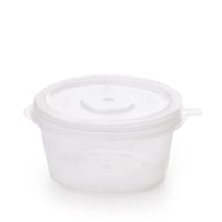 مجموعة (50) علبة بلاستيك شفافه للصوصات بغطاء متصل...