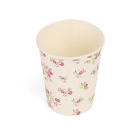 أكواب ورقية لون بيج بطباعة أزهار - (10) حبة | 9 أن...