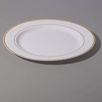 صحن بلاستيك فاخر بأطراف ذهبية للتقديمات لون أبيض |...