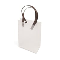 مجموعة(6) أكياس هدايا بلاستيك شفافة بمسكة يد بني