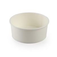 زبدية ورقية بيضاء مع غطاء شفاف- (25) حبة | 37 انز