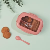 لانش بوكس مقسم - لون وردي