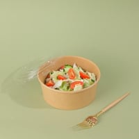 زبدية ورقية بني مع غطاء شفاف - (25)حبة | 37 انز