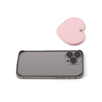 مرآة بغطاء جلد فاخرة بشكل قلب لون وردي- (6) حبات