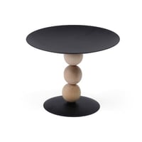 صحن تقديم مسطح بقاعدة خشبية مرتفعة لون أسود | 16*1...