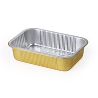 مجموعة (6) صحن المنيوم مستطيل بلون ذهبي مع غطاء| 1...