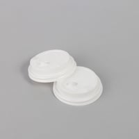 مجموعة (50) غطاء بلاستيك أبيض فاخر لأكواب الورق |...