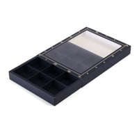 علبة شوكولاتة فاخرة بنافذة شفافة (12) قسم لون كحلي...