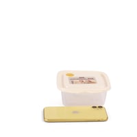 حافظة طعام مع غطاء بلاستيك أبيض | 15.5*13*5 سم