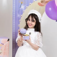 مجموعة (6)علب معدنية دائرية "مرحب بالعيد "لون بنفس...