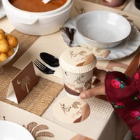 مجموعة(15)كوب ورقي بطبقتين "مبارك عليكم الشهر" لون...