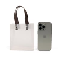 مجموعة(6) أكياس هدايا حجم صغير شفافة بمسكة يد بني