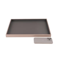 منظم مجوهرات مخمل بإطار نحاسي - لون رمادي