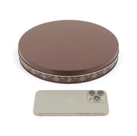 علبة معدنية دائرية بغطاء فاخر باللون البني