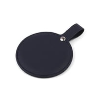 مرآة بغطاء جلد فاخرة دائرية الشكل لون كحلي - (6) ح...