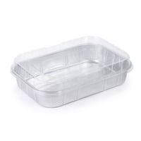 مجموعة (3) صحن المنيوم مستطيل بلون فضي مع غطاء|29....