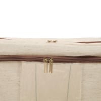 صندوق تخزين قماشي قابل للطي لون بيج | 50*40*33 سم